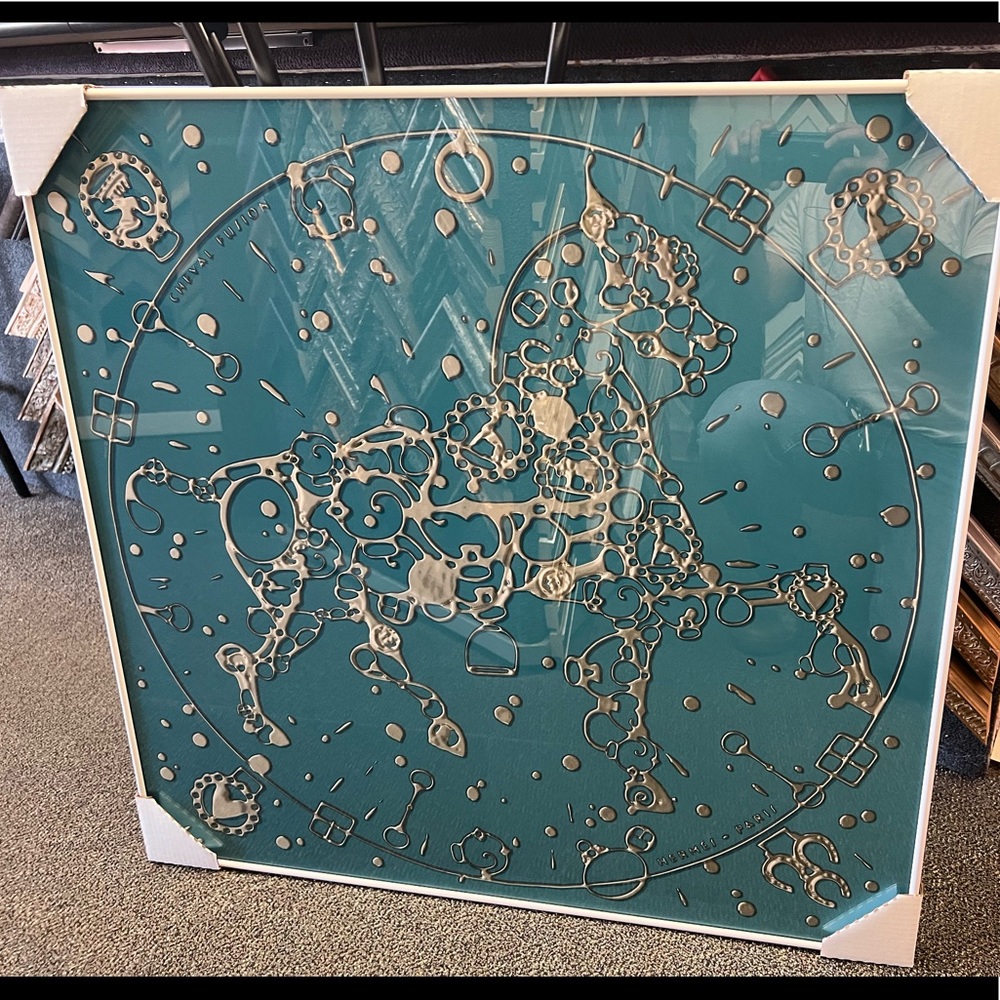 Hermes Cheval Fusion 90 cm Scarf / Professionally Framed